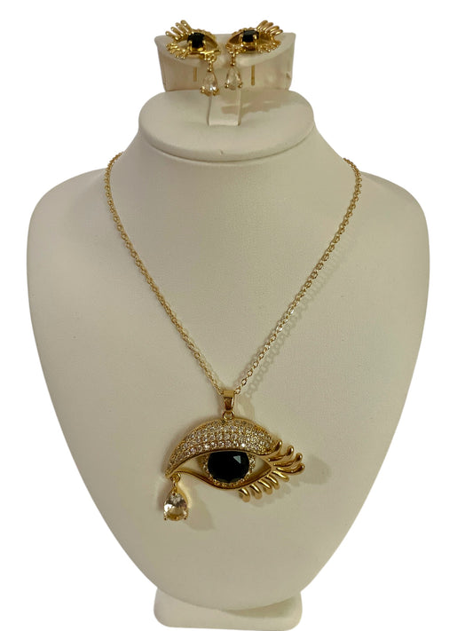 Eye Set Necklace-Black