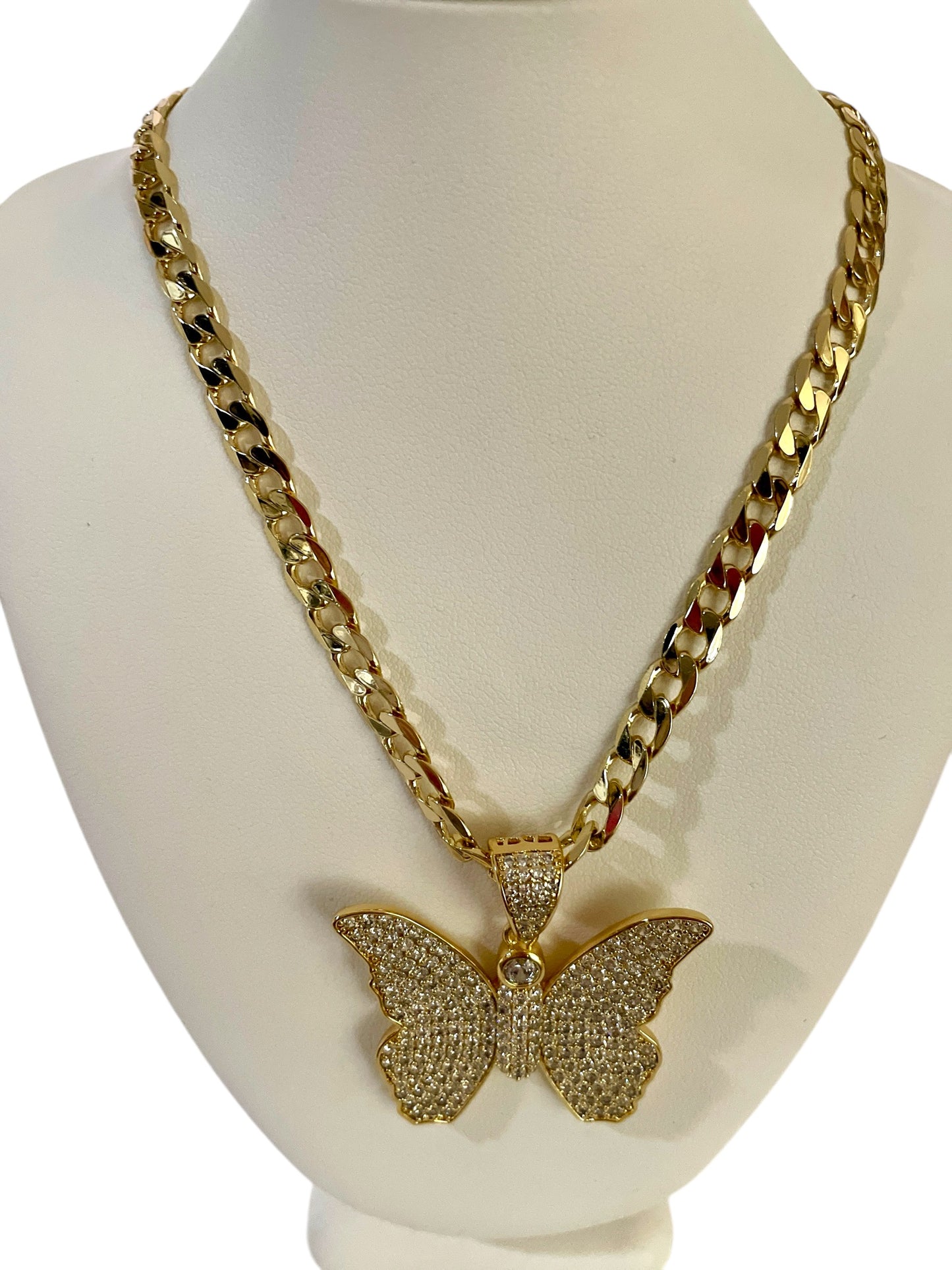 Cuban Chain Butterfly Necklace