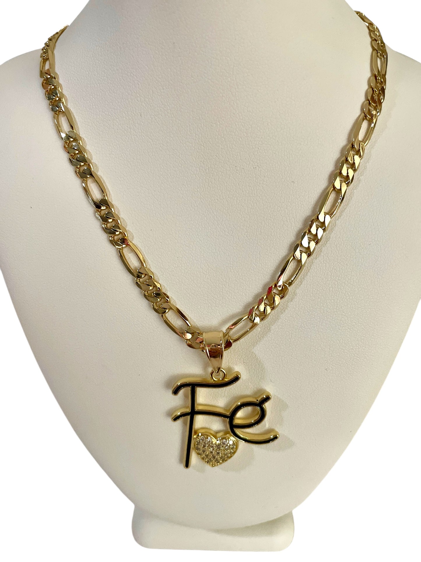 Figaro Chain Fe Heart Necklace